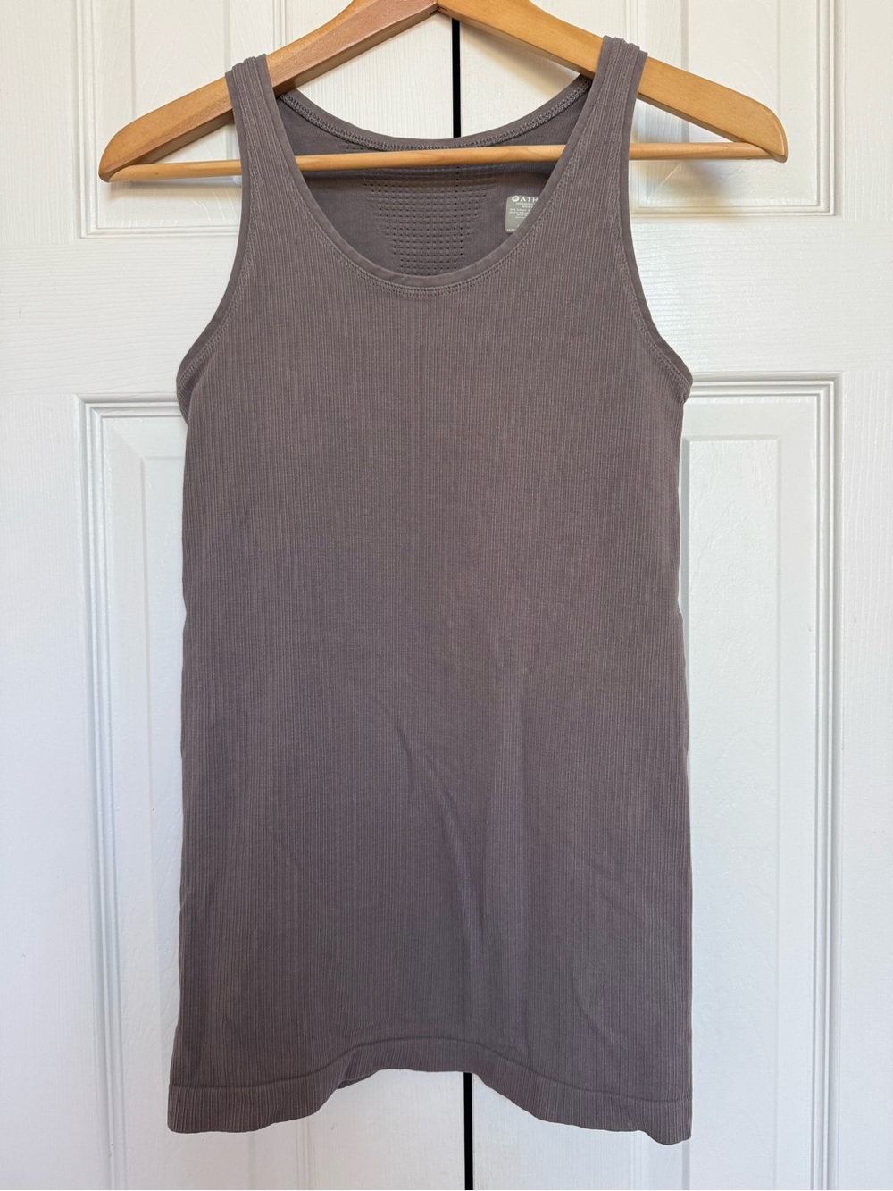 Athleta Pura Seamless Ribbed Tank Top Mauve Purple Gray Small S